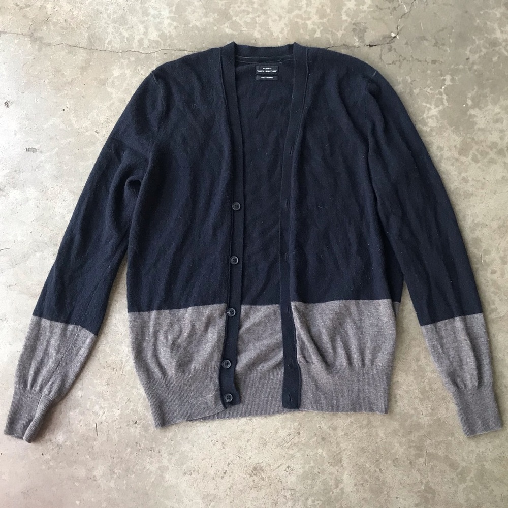 All Saints Men’s Blue Karmoy Button up Cardigan